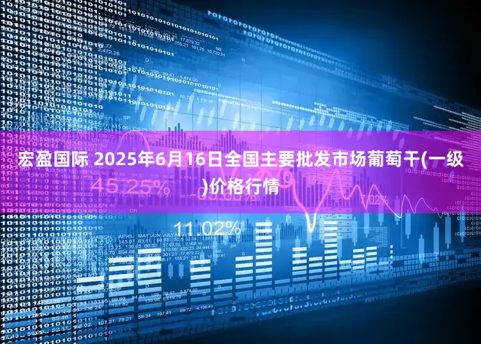 宏盈国际 2025年6月16日全国主要批发市场葡萄干(一级)价格行情