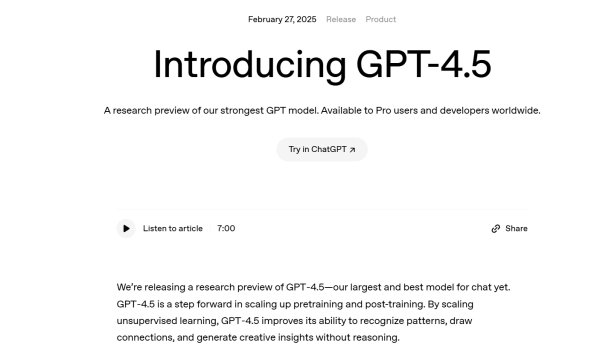 问道管理 OpenAI发布GPT-4.5：情商高、更擅长骗其他AI打钱