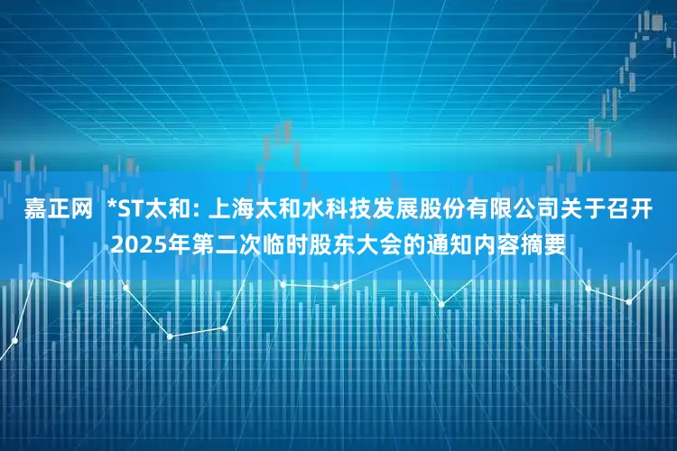 嘉正网  *ST太和: 上海太和水科技发展股份有限公司关于召开2025年第二次临时股东大会的通知内容摘要
